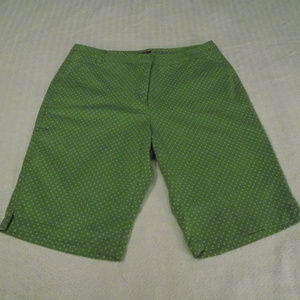 Green Polka Dot Bermuda Shorts